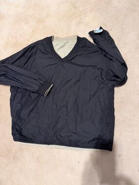 NWT Golftech Reversible Black V-Neck Pullover Windbreaker Sz XL
